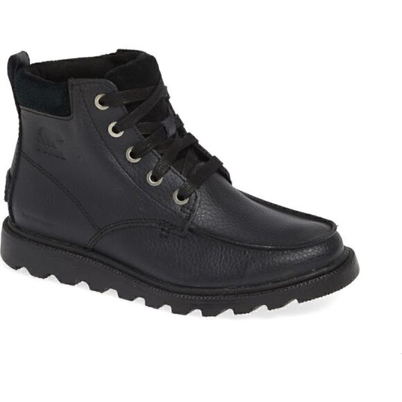 Sorel Madson Black Leather Waterproof Moc Toe Boot Size 5 EUR 37 main image 6